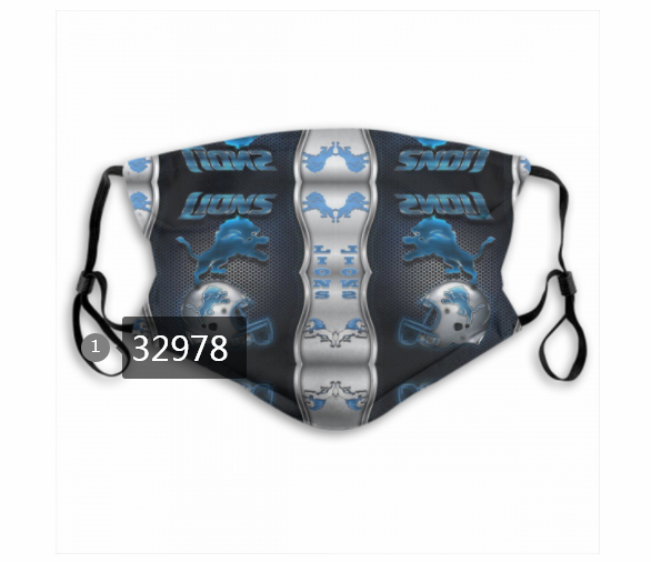 New 2021 NFL Detroit Lions 128 Dust mask with filter